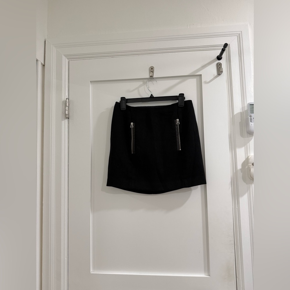 Maje black mini skirt w/ zipper pockets (fair condition)